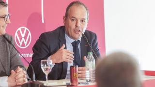 El presidente de la Cámara de Comercio, Carlos Baño, durante la presentación.