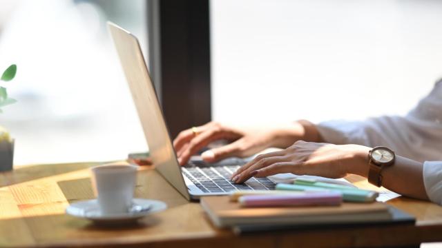 Persona teletrabajando