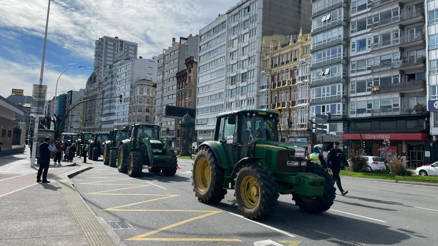 Imagen de archivo de una tractorada en A Coruña en el 2024
