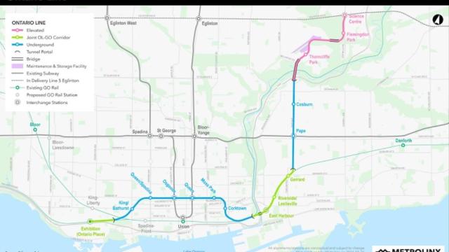 Imagen del mapa de la nueva línea de metro.