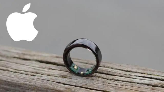 El anillo Oura y el logo de Apple.