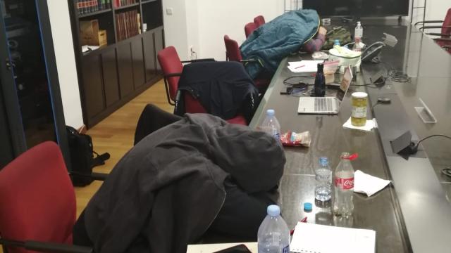 Encierro de los sindicalistas. Foto: CCOO.