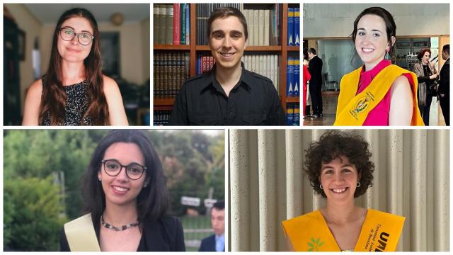 De izquierda a derecha y de arriba a abajo, Noelia García, Alfonso Gotor, Rebeca Aldaz, Natàlia Espandansín y Alicia Albadalejo, lo mejores MIR de 2024.