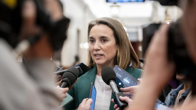 La secretaria general, Cuca Gamarra, este miércoles en el Congreso.