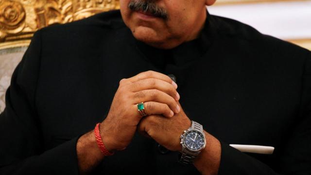 Nicolás Maduro, en su recepción del ministro de Exteriores ruso, Serguéi Lavrov.