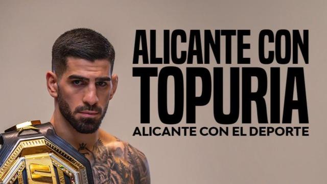 El cartel de apoyo de la ciudad de Alicante a Ilia Topuria.