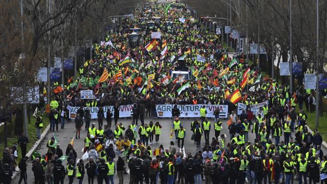 La manifestación de agricultores en el Paseo de la Castellana