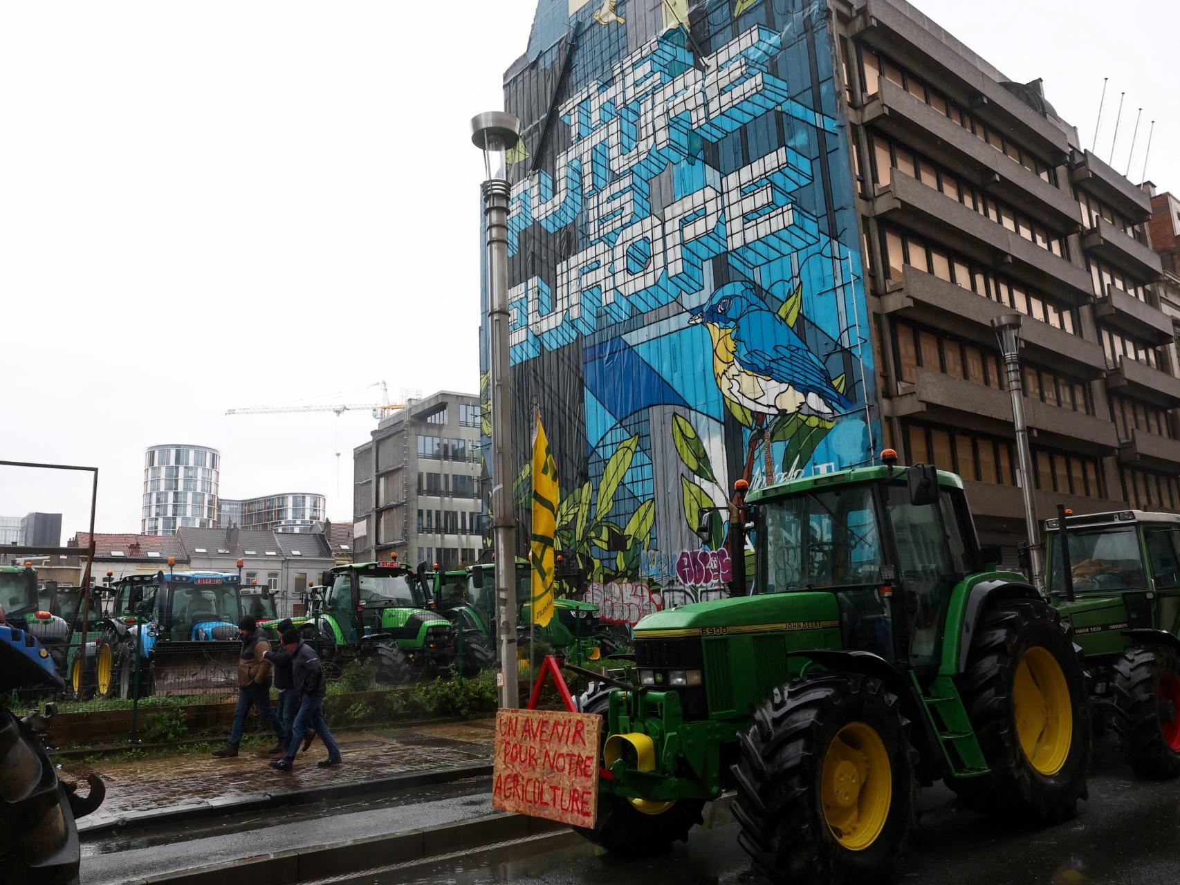 Imagen de las protestas de este lunes en Bruselas.