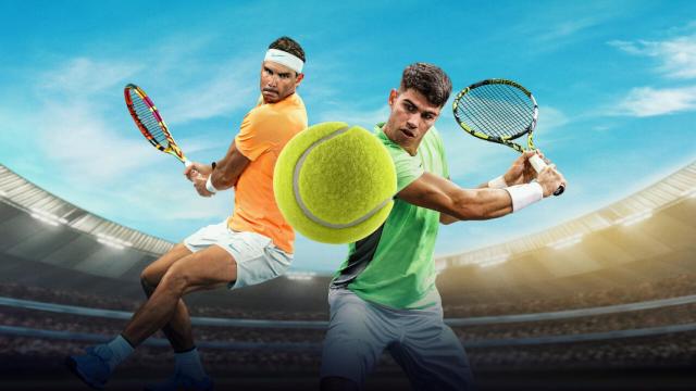 Imagen promocional de la exhibición entre Rafa Nadal y Carlos Alcaraz que emitirá Netflix
