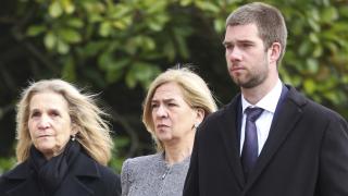 Las infantas Elena y Cristina junto a Juan Urdangarin en el homenaje a Constantino de Grecia.