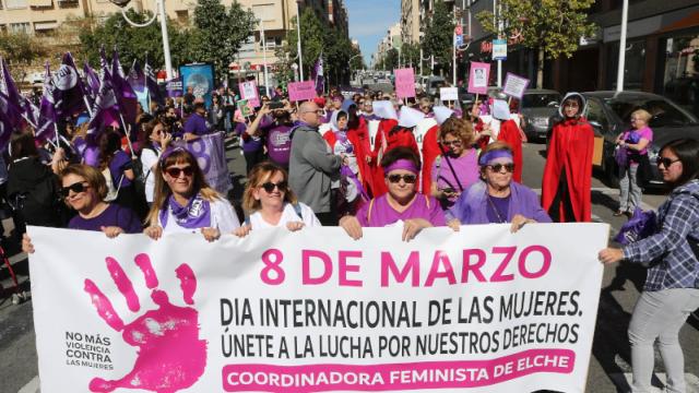 Manifestación por el 8M en Elche en imagen de archivo.