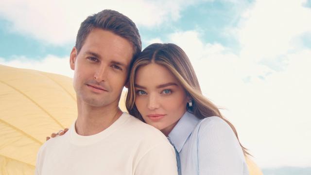 La supermodelo Miranda Kerr junto a Evan Spiegel en una imagen de sus redes sociales.