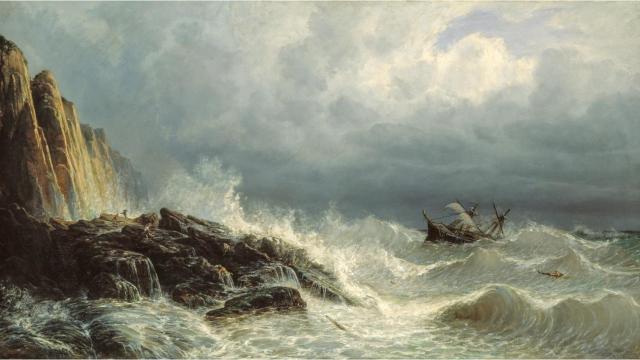 'Naufragio en las costas de Asturias'. Un cuadro de 1875.