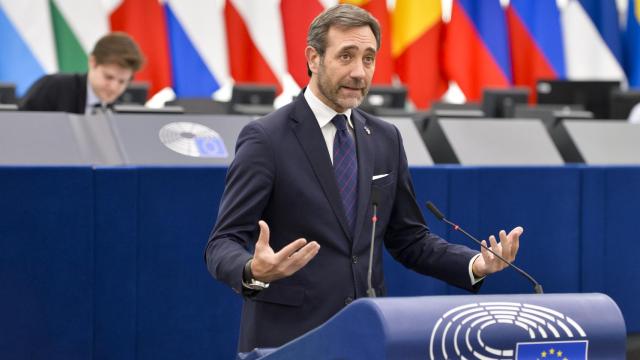 El eurodiputado de Ciudadanos, José Ramón Bauzá, durante una intervención ante el pleno de la Eurocámara