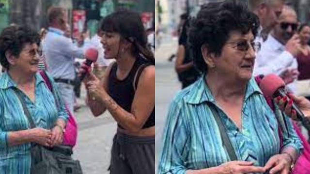 La creadora de contenido @mamireporter con la señora