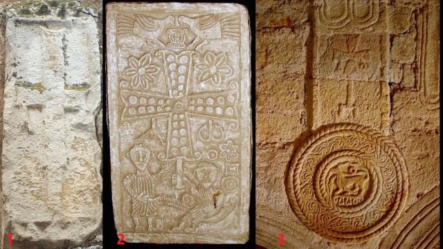 Cruz visigoda de Casarrubios del Montes, la de Narbona y la astur de Santa María del Naranco.