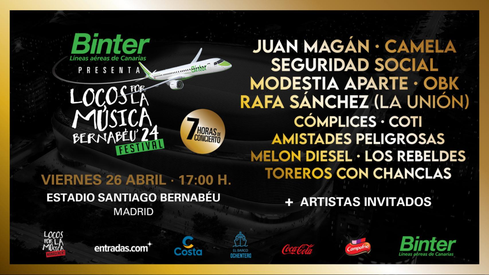 Locos por la Música será el primer concierto del nuevo  Santiago Bernabéu