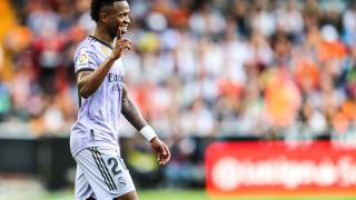 Vinicius, durante el partido en Mestalla donde recibió insultos racistas