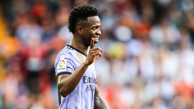 Vinicius, durante el partido en Mestalla donde recibió insultos racistas