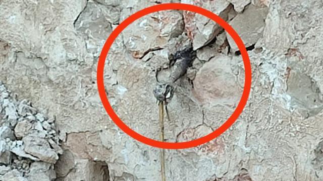 Proyectil de la Guerra Civil encontrado. Foto: Guardia Civil.