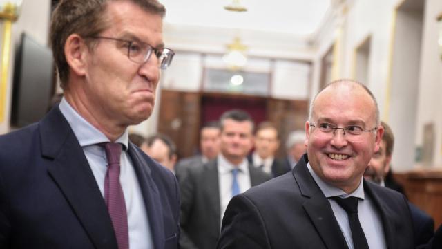 Feijóo y Tellado, este jueves en el Congreso de los Diputados.