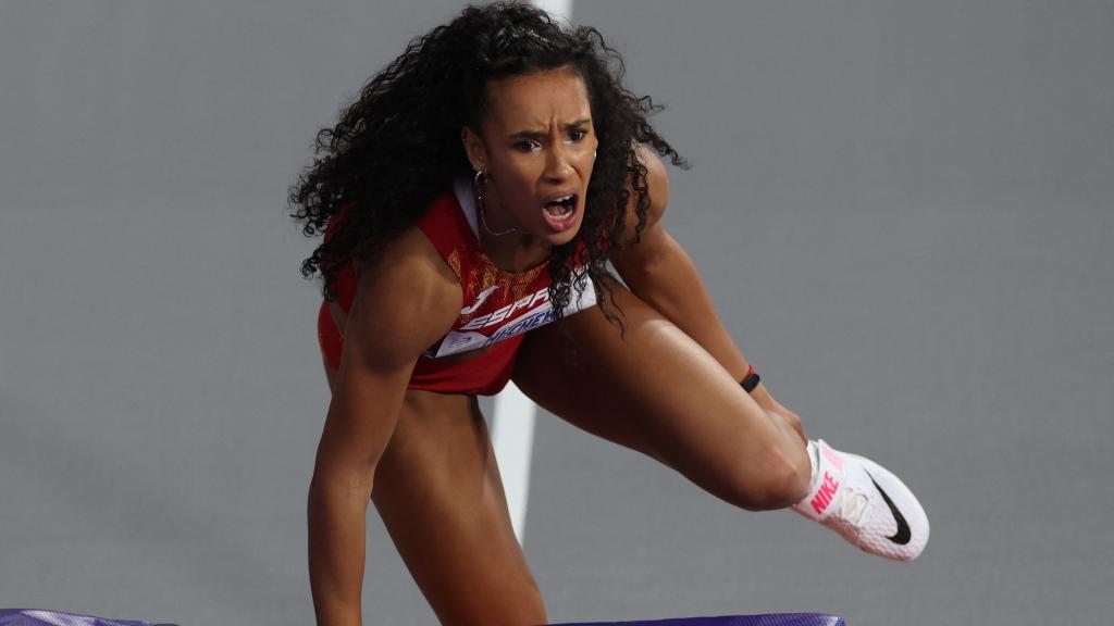 María Vicente, nada más lesionarse en el Mundial de Glasgow en 2024