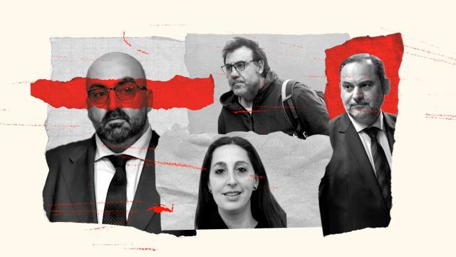 Koldo García, Joseba García (hermano de Koldo), Patricia Úriz (esposa de Koldo) y José Luis Ábalos, en un fotomontaje.