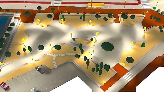 Vista de la zona ajardinada en la plaza de San Blas cuyas obras completará ahora Pavasal.