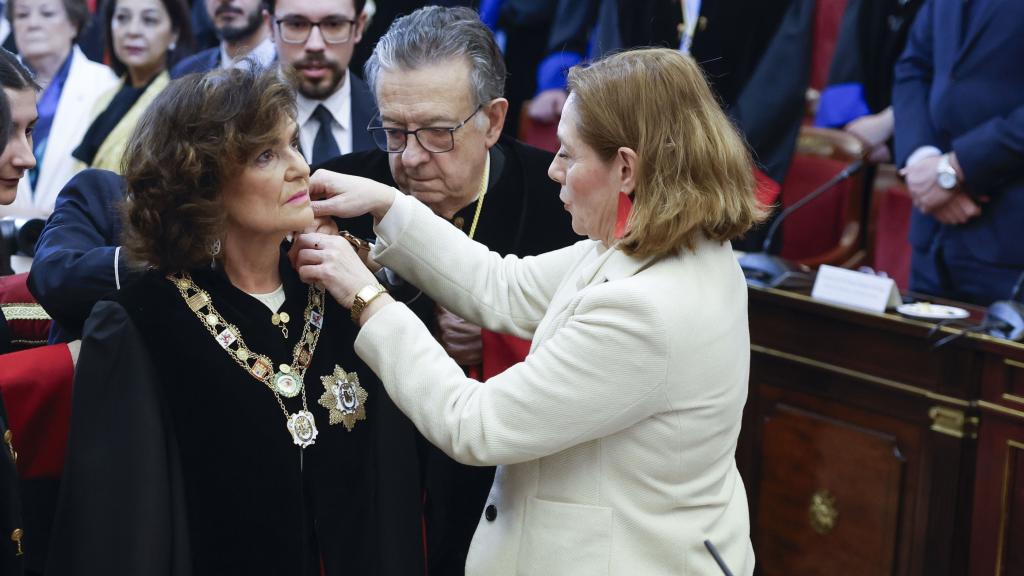 Carmen Calvo durante el acto de toma de posesión como nueva presidenta del Consejo de Estado.
