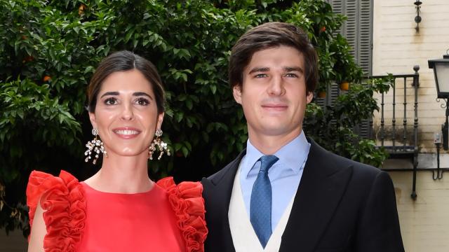 Carlos Fitz-James Stuart y Belén Corsini en una boda en Sevilla, en abril de 2022.