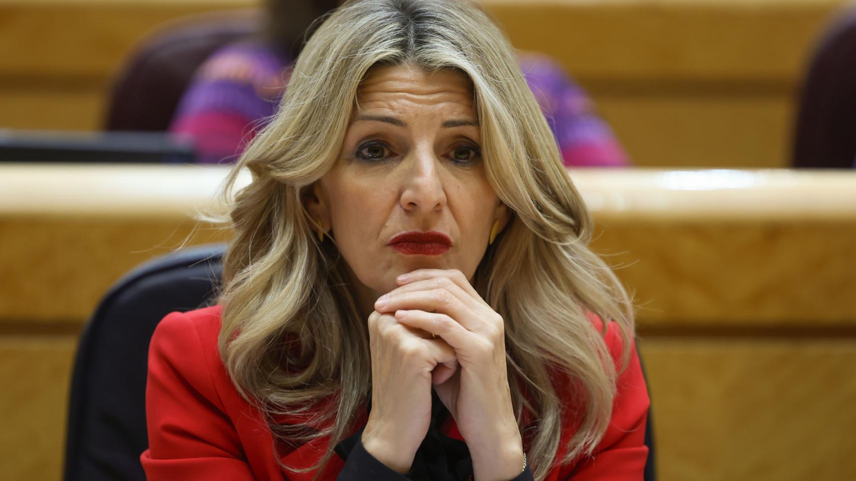 Yolanda Díaz, durante una sesión de control al Gobierno.