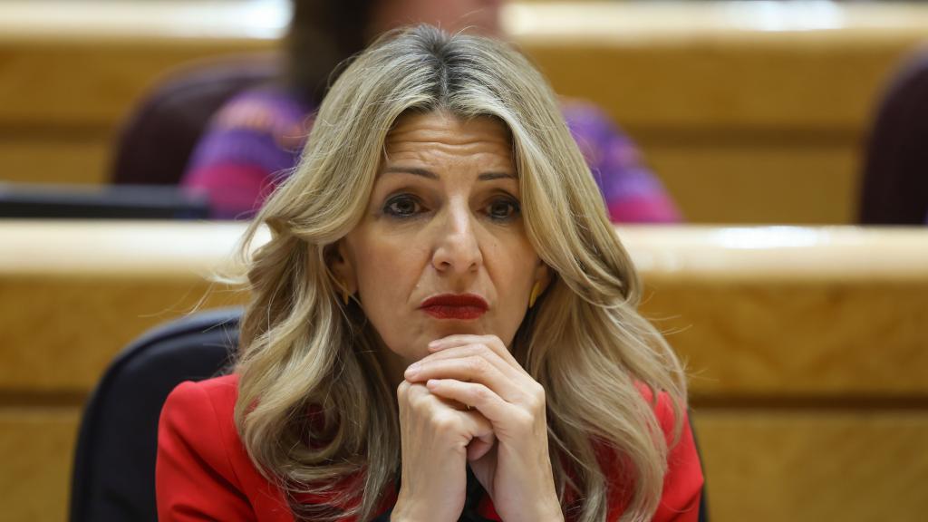 Yolanda Díaz, durante una sesión de control al Gobierno.