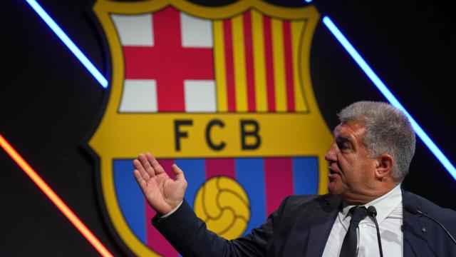 El presidente del FC Barcelona, Joan Laporta, durante su participación en el Sports Tomorrow Congress 2024.