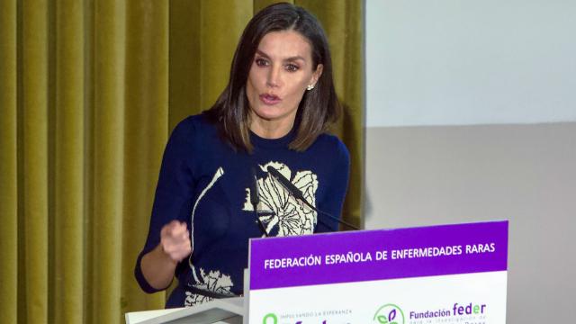 La Reina, durante su discurso en Sevilla.