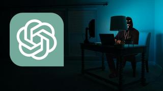 El logo de ChatGTP y un hacker.