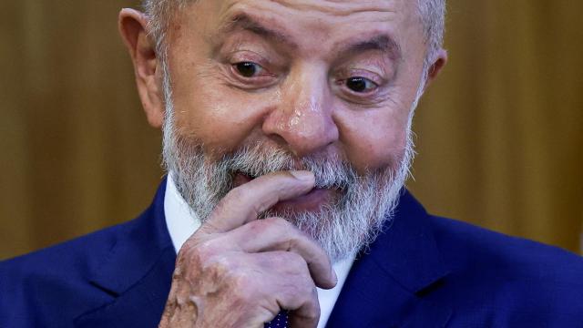 Lula da Silva, en una rueda de prensa compartida con Pedro Sánchez.