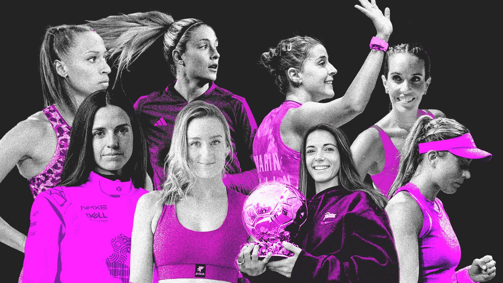 Ana Peleteiro, Aitana Bonmatí, Carolina Marín, Mireia Belmonte, Alexia Putellas, Paula Badosa, Cristina Gutierrez y Ona Carbonell