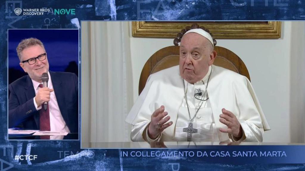 Fabio Fazio y el Papa Francisco en 'Che tempo che fa'.