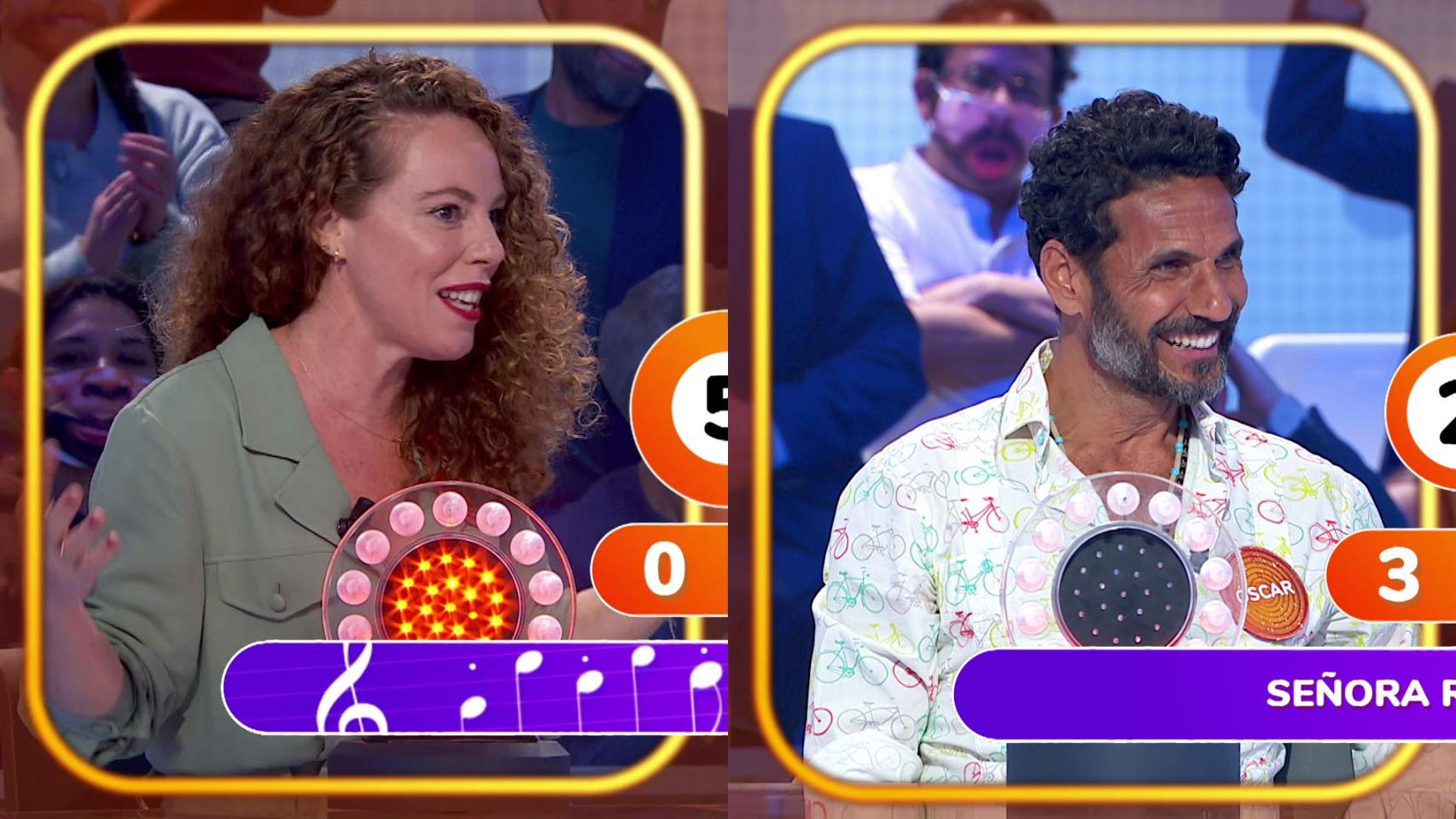 Silvya Marty y Óscar Higares en 'Pasapalabra'.