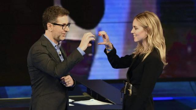 Fabio Fazio y Chiara Ferragni en 'Che tempo che fa'.