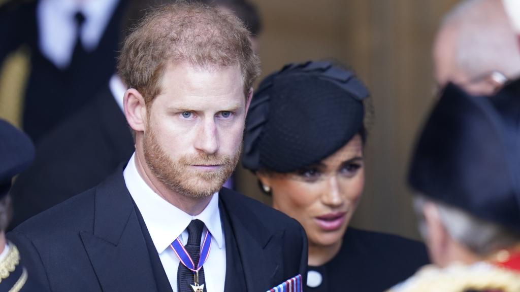 Harry y Meghan, en el funeral de Isabel II.
