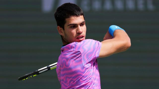 Alcaraz, en su partido de Indian Wells.