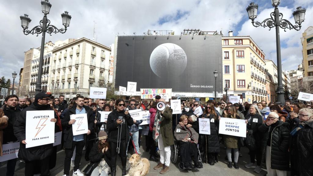Imagen de una concentración en Madrid en abril de 2024 para pedir justicia para Sergio Delgado.