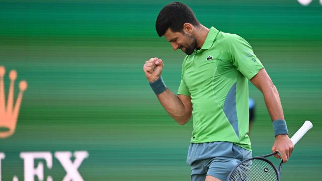 Novak Djokovic celebra un punto en Indian Wells.