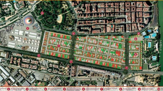 Plano de la feria reformada, que fue incluido en el programa electoral de José Luis Sanz.