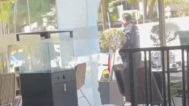 El establecimiento, tras el tiroteo.