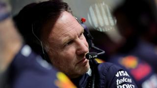 Christian Horner, durante el GP de Arabia Saudí en el box de Red Bull.