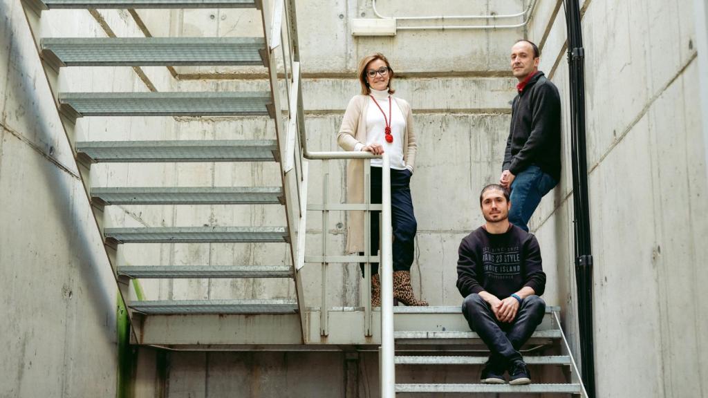 (De izq a der) Anabel Costas, directora del Centro de Innovación Gastronómica de Aragón; el matemático Gorka Labata y el informático José Ignacio Calvo, técnicos del Instituto Tecnológico de Aragón.