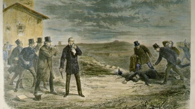 Ilustración del duelo entre el Infante Don Enrique y el duque de Montpensier en 1870