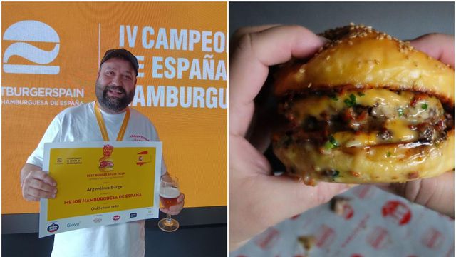 Gonzalo Pose este martes y la hamburguesa Old School 1980